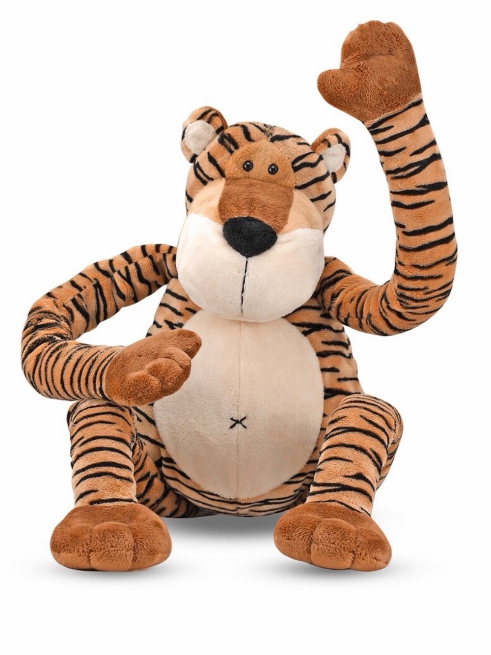 Plush Tiger Stuffed Animal - Brown & Cream Kids Toy
